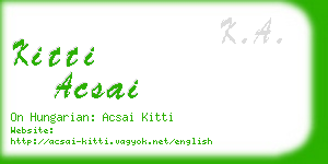 kitti acsai business card